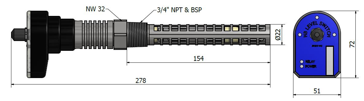 HBSO SSR 2 LT MECHANICAL DIMENSIONS