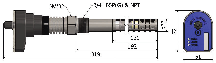 HBX Rod 3/4" Ø22mm L190mm
