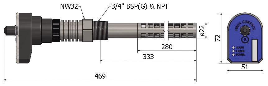 HBX Rod 3/4" Ø22mm L300mm