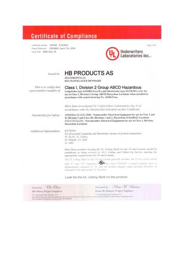 CULus Certificate 160506 E303865