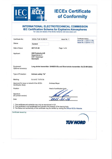 Compressor Capacity Sensor IECEx Certificate